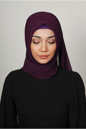 روسری بنفش ساده Yasmin S