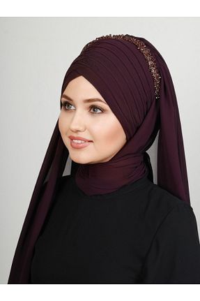 روسری بنفش کرپ Yasmin S