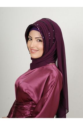 روسری بنفش شیفون Yasmin S
