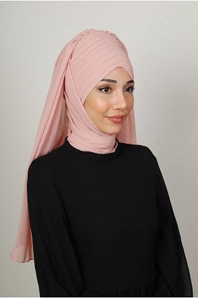 روسری صورتی کرپ Yasmin S