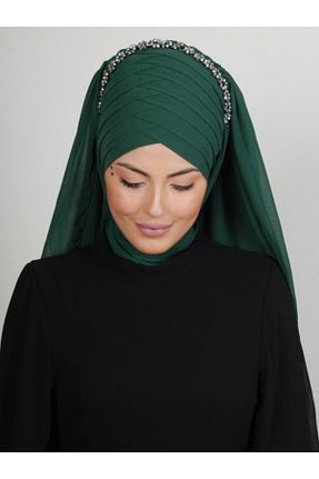 روسری سبز کرپ Yasmin S
