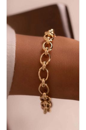 دستبند طلا طلائی زنانه 14 عیار hakan mücevherat - کد 848088452