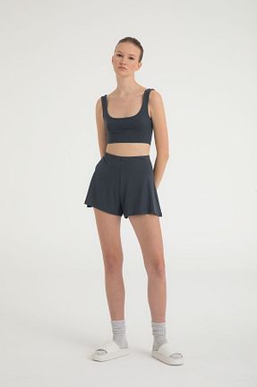 شلوارک و برمودا طوسی زنانه Relaxed SHEISMONO - کد 368138879