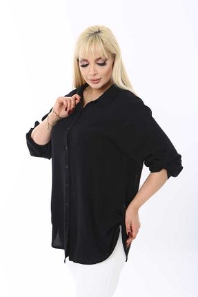پیراهن سایز بزرگ مشکی زنانه گشاد Esina - کد 465809160