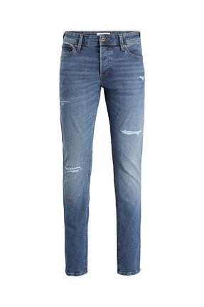 شلوار جین سرمه ای مردانه پاچه ساده Jack & Jones - کد 848200428