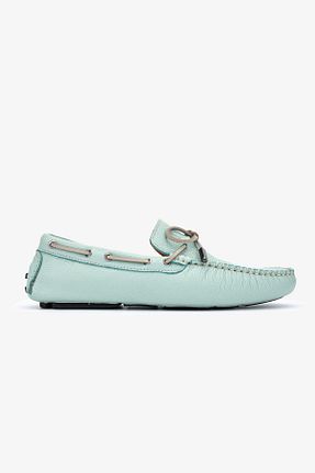 کفش لوفر فیروزه ای مردانه چرم خالص Valmenti - کد 829291970