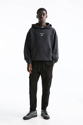 شلوار مشکی مردانه پنبه ای Pull & Bear - کد 848213813