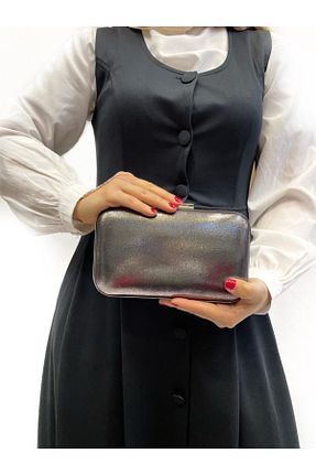 کیف مجلسی طوسی زنانه چرم مصنوعی Busrabags - کد 82358872