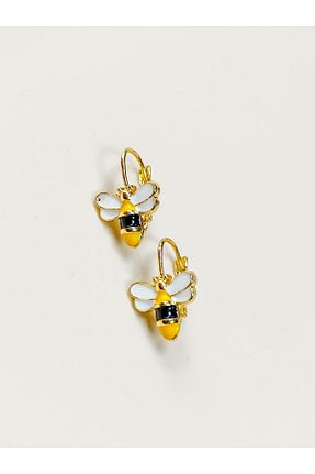 گوشواره جواهر زرد Diloshtrend Design - کد 756485588