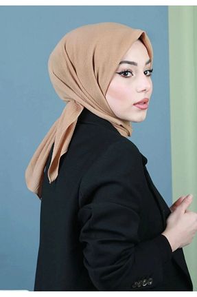 روسری بژ پنبه ای feronis - کد 755366328