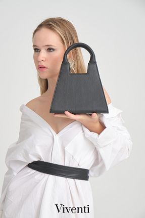 کیف دوشی مشکی زنانه چرم مصنوعی viventi - کد 848249618