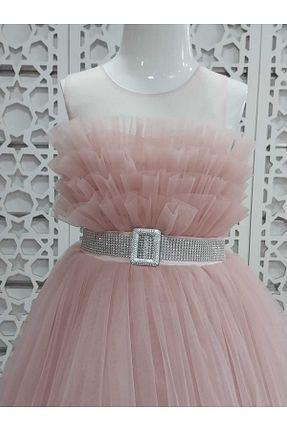 لباس عروس صورتی بچه گانه توری KOSTÜM KİDS - کد 837706200