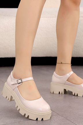 کفش لوفر بژ زنانه چرم لاکی Mamito Ayakkabı - کد 846232835