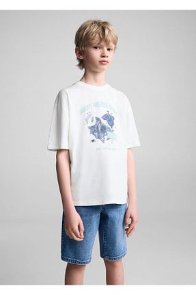 تیشرت سفید بچه گانه رگولار MANGO Kids - کد 831119180