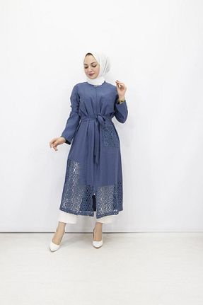 کلاه و ابایا سرمه ای زنانه پنبه ای feray kaya - کد 848094041