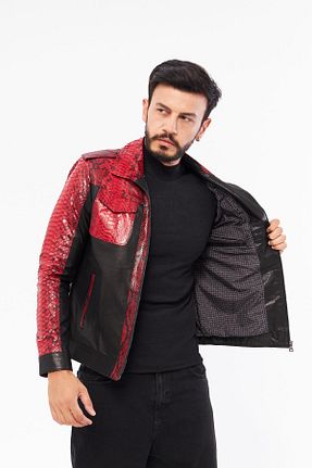 کاپشن قرمز مردانه رگولار DERİNSS - کد 847793422