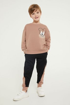 ست گرمکن قهوه ای بچه گانه پنبه پلی استر Mickey & Minnie Mouse - کد 338805090