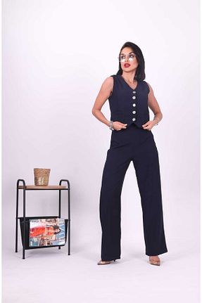 ست بالاتنه و پائین تنه سرمه ای زنانه بافتنی Hotfashion - کد 844087649