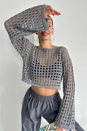 پلیور طوسی زنانه Ajurlu Elizan - کد 792722396