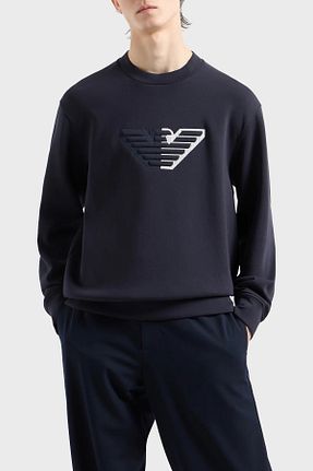سوئیشرت سرمه ای مردانه چاپی Emporio Armani - کد 848027914