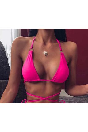 بالاتنه بیکینی صورتی زنانه ساده nuriçgiyim - کد 745133658