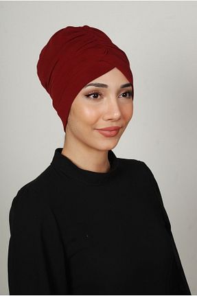 روسری زرشکی پنبه پلی استر Yasmin S