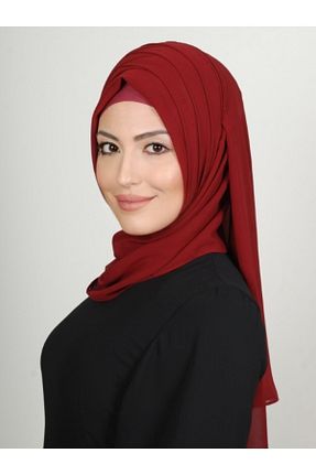 روسری زرشکی ساده Yasmin S