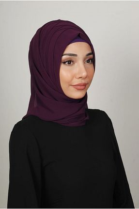 روسری بنفش ساده Yasmin S