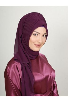 روسری بنفش شیفون Yasmin S