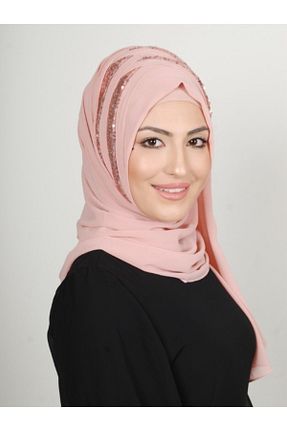 روسری صورتی شیفون Yasmin S