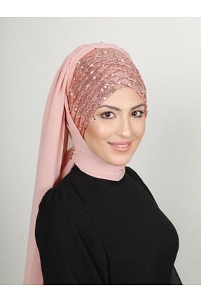 روسری صورتی ساده Yasmin S