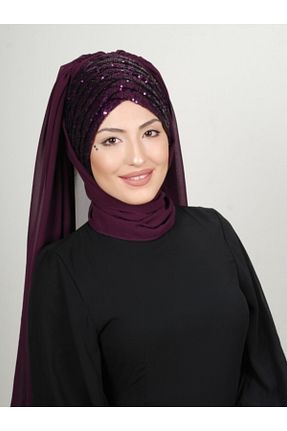 روسری بنفش ساده Yasmin S