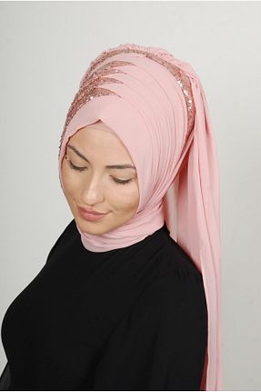 روسری صورتی شیفون Yasmin S