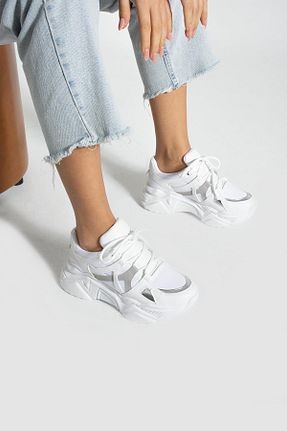 کفش اسنیکر سفید زنانه بند دار Gökçe Shoes - کد 848085209