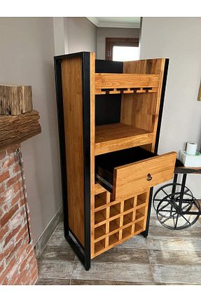 قفسه نوشیدنی و چرخ دستی سرویس mywoodteks - کد 848134087