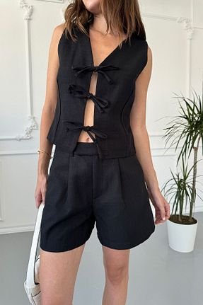 ست بالاتنه و پائین تنه مشکی زنانه بافتنی MAGARDE - کد 844906955
