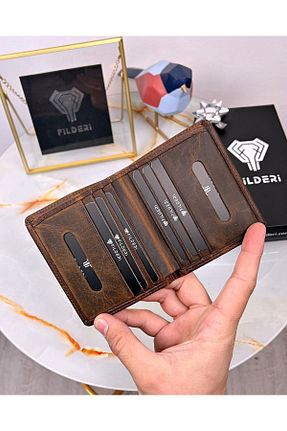 جا کارتی قهوه ای مردانه سایز متوسط Fil Deri - کد 75138852