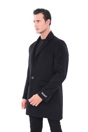 پالتو پشمی مشکی مردانه اسلیم فیت ŞAN GİYİM - کد 848221924