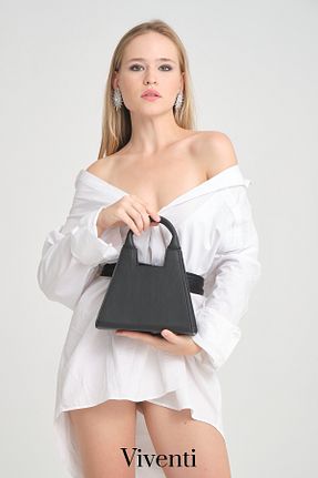 کیف دوشی مشکی زنانه چرم مصنوعی viventi - کد 848249618