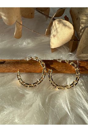 گوشواره جواهر طلائی فلزی nidistore - کد 843494392