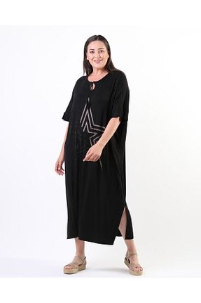 لباس سایز بزرگ مشکی زنانه ویسکون Esina - کد 848500656