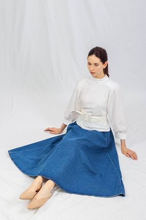دامن آبی زنانه جین De mim - کد 70326396
