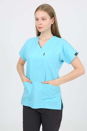 ست بالاتنه و پائین تنه فیروزه ای زنانه بافتنی Nevsa - کد 848610011