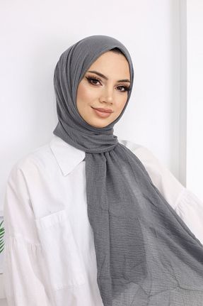 شال طوسی زنانه پنبه - پلی استر کد 848659812