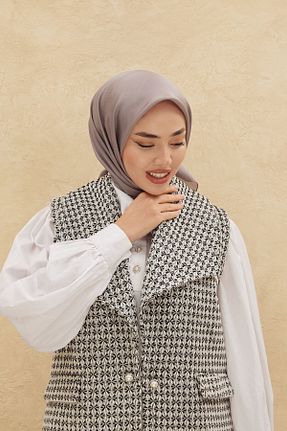 روسری طوسی پلی استر 90 x 90 کد 789299866