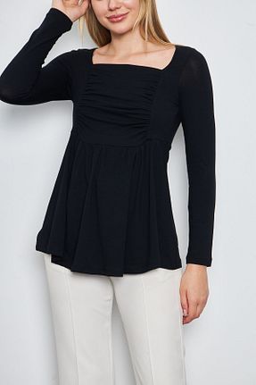 تونیک مشکی زنانه بافت LİVE SPORT - کد 844098160