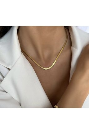 گردنبند استیل ( فولاد ) طلائی زنانه استیل ضد زنگ G&M ACCESSORY - کد 175309015