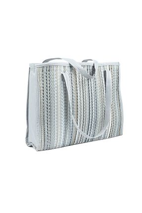 کیف ساحلی طوسی زنانه حصیر WOOF HOME - کد 840019965