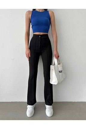 شلوار مشکی زنانه لیکرا EGELİMODA - کد 815870522