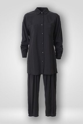ست بالاتنه و پائین تنه حجاب مشکی زنانه رگولار Hilal Moda - کد 848562225
